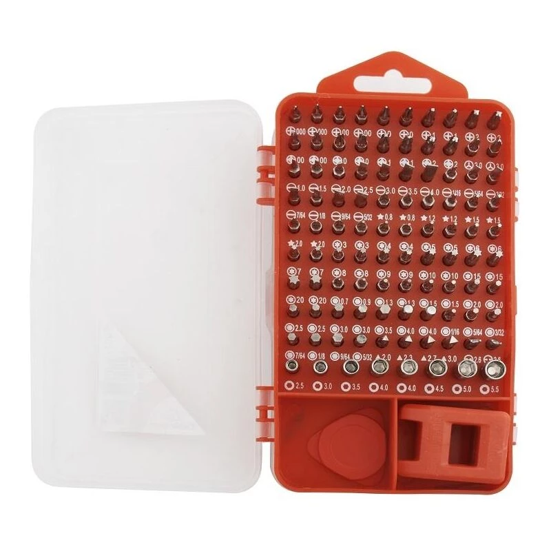 Manuelles Schraubendreher-Set GEMBIRD TK-SD-07 — 90-teilige Kombinationsschraubendreher und Bits, magnetische Spitzen, roter Tragekoffer