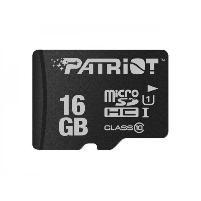 MicroSDHC-Speicherkarte PATRIOT PSF16GMDC10 — 16 GB, Class 10, UHS-I (U1), 80 MB/s, schwarz