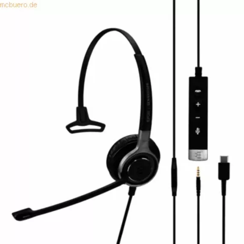 EPOS Sennheiser Headset Impact SC 635 USB-C 3,5mm USBC 3,5mm mono schwarz silber (1000669)