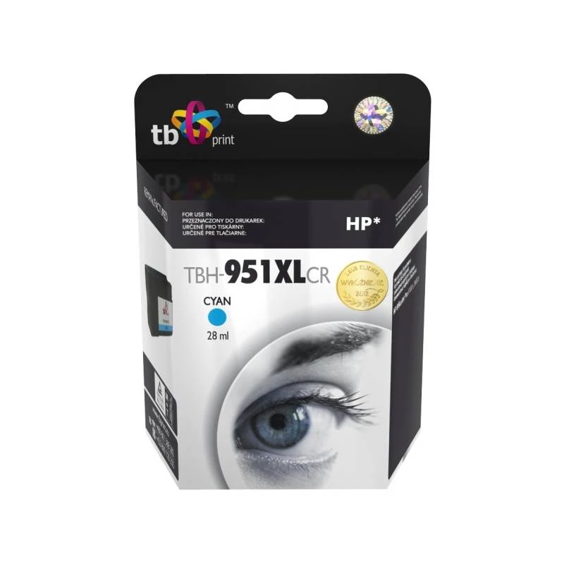 Tinte für HP OJ Pro 8100 Cyan wiederaufbereitet TBH-951XLCR