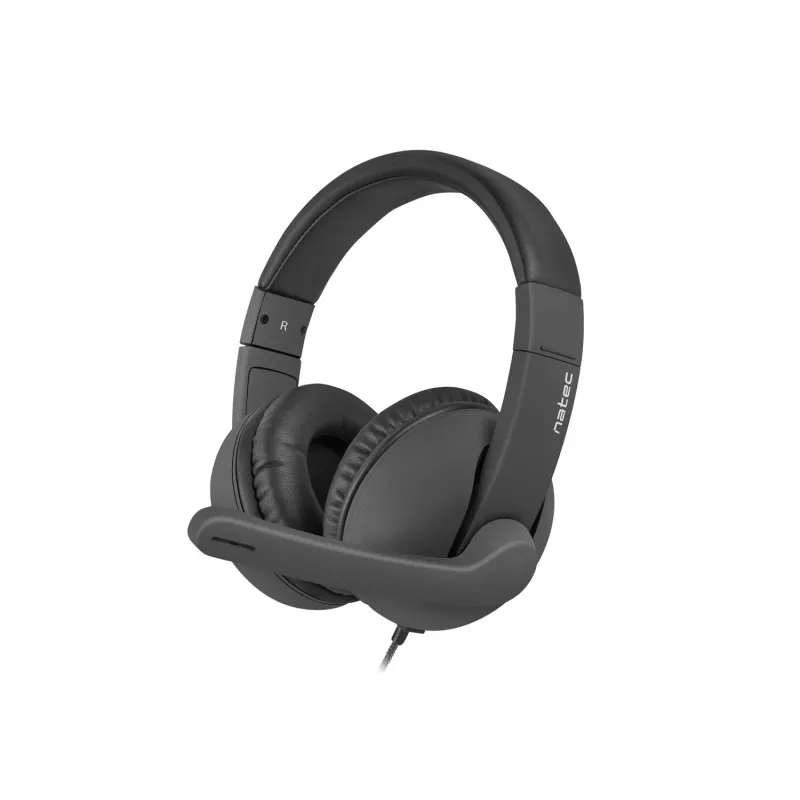 Kabelgebundenes binaurales Headset NATEC Rhea mit Bügelmikrofon, 3,5-mm-Anschlüsse, 2,2 m Kabel, 32 Ω Impedanz