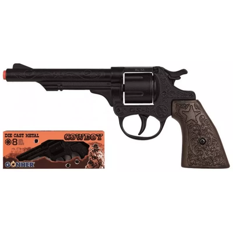 Spielzeug-Metall-Cowboy-Pistole Pulio Modell 15580/6 – realistisches Design, Metallkonstruktion