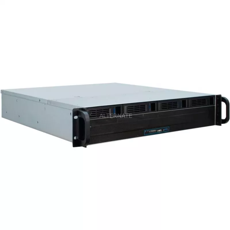 Server Case Inter-Tech 2U 2404L Rack Schwarz, Grau
