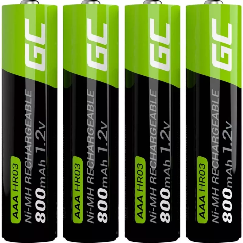 Wiederaufladbare Batterie Grün Cell GR04 AAA NiMH 1,2 V 800 mAh 4 Stück