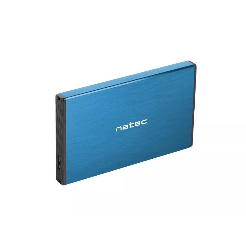 Externes HDD/SSD-Gehäuse NATEC Rhino GO 2,5 Zoll — USB 3.0, SATA III, bis zu 4 TB, 9,5 mm, Aluminium, blau