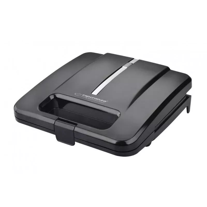 Sandwichmaker ESPERANZA PARMIGIANO 1000 W – 4 Sandwiches, schwarz, antihaftbeschichtete Platten