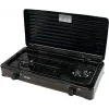 Mpm Kn-02/1kb tragbarer Gaskocher Camping 2 Brenner emailliertes Rost Schutzdeckel Standard G30-37 Mbar schwarz