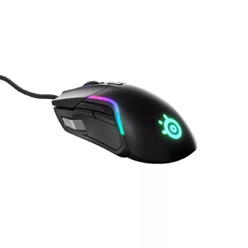 Gaming-Maus STEELSERIES Rival 5 — rechtshändig, TrueMove Air Sensor, 18.000 DPI, 9 programmierbare Tasten, USB Typ A, IP54