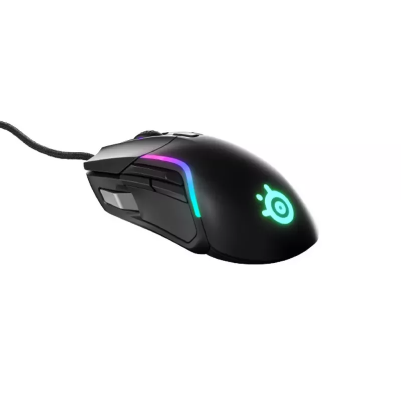 Gaming-Maus STEELSERIES Rival 5 — rechtshändig, TrueMove Air Sensor, 18.000 DPI, 9 programmierbare Tasten, USB Typ A, IP54