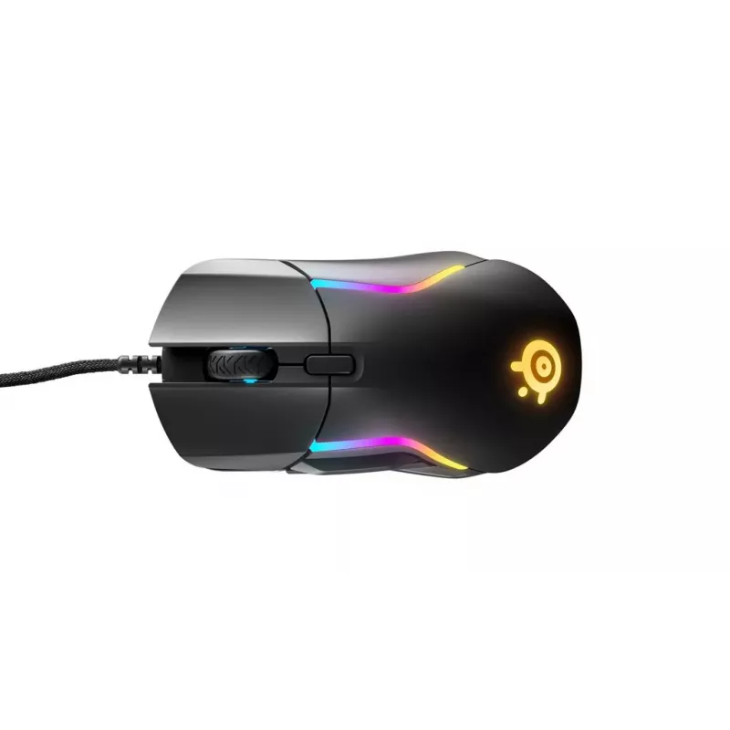 Gaming-Maus STEELSERIES Rival 5 — rechtshändig, TrueMove Air Sensor, 18.000 DPI, 9 programmierbare Tasten, USB Typ A, IP54