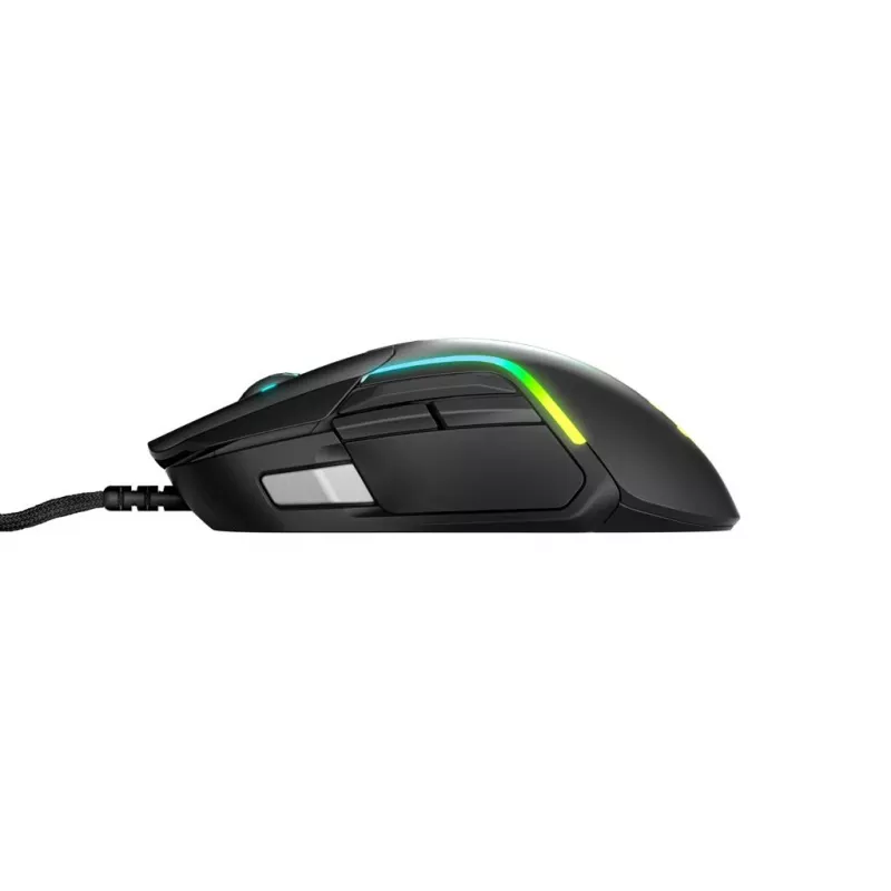 Gaming-Maus STEELSERIES Rival 5 — rechtshändig, TrueMove Air Sensor, 18.000 DPI, 9 programmierbare Tasten, USB Typ A, IP54