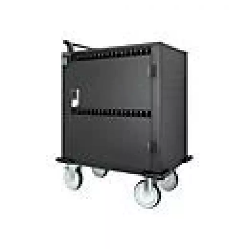 Manhattan iPad bis 13 Zoll, MacBook Air bis 13 Zoll & Chromebook bis 14 Zoll 32-Fach Lade-Wagen/Trolley über USB-C, Auch andere Tablets/Smartphones (mit Gerät-zu-USB-C-Kabel), Fächer 330x22x235 mm, Geräteladekabel nicht enthalten (empfohlen USB-C-Kabel 35