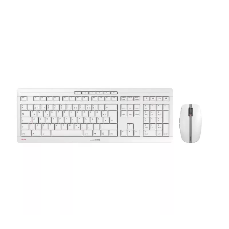 Tastatur CHERRY Stream Desktop Recharge Maus included Universal RF Wireless QWERTZ Deutsch Grau