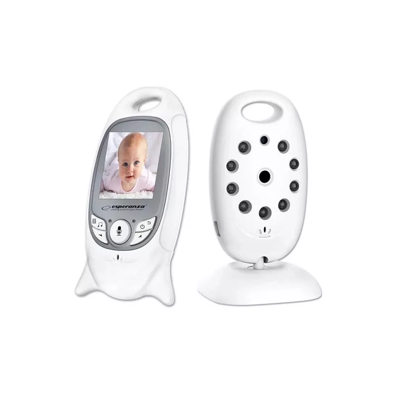 Video-Babyphone ESPERANZA EHM001 – 2-Zoll-LCD, 320×240 Video, Nachtsicht 5 m, Temperatursensor, Reichweite bis 260 m, wiederaufladbarer LiPo 540 mAh