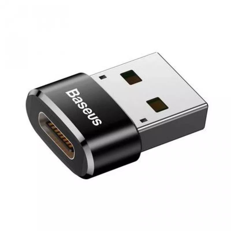 Baseus USB-Stecker auf Typ-C-Buchse Adapter Konverter Schwarz