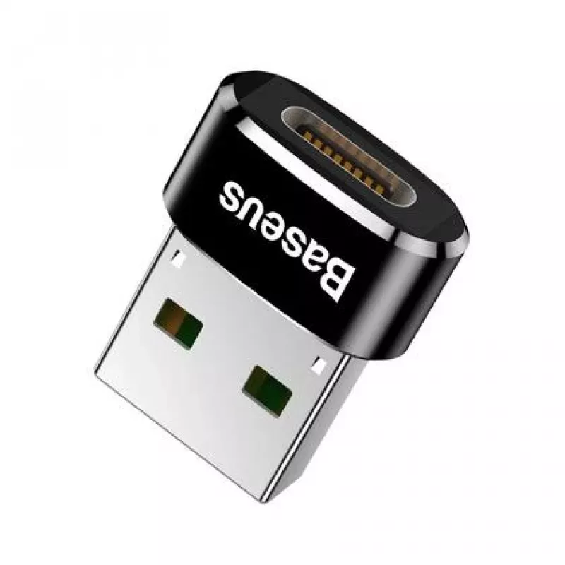 Baseus USB-Stecker auf Typ-C-Buchse Adapter Konverter Schwarz