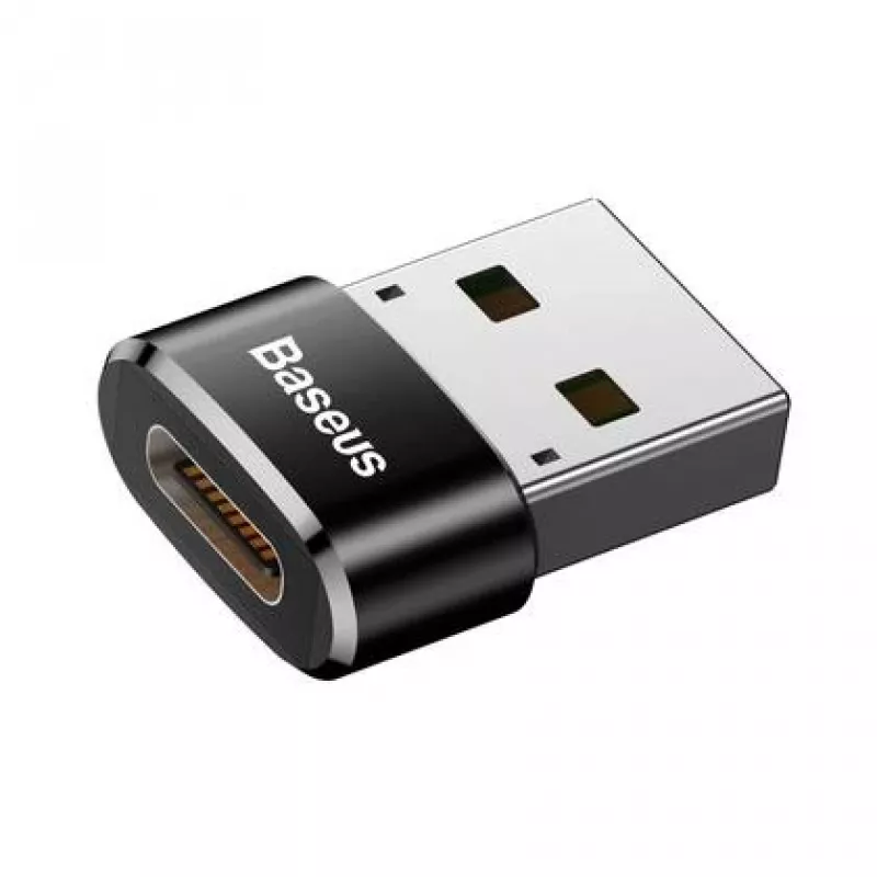Baseus USB-Stecker auf Typ-C-Buchse Adapter Konverter Schwarz