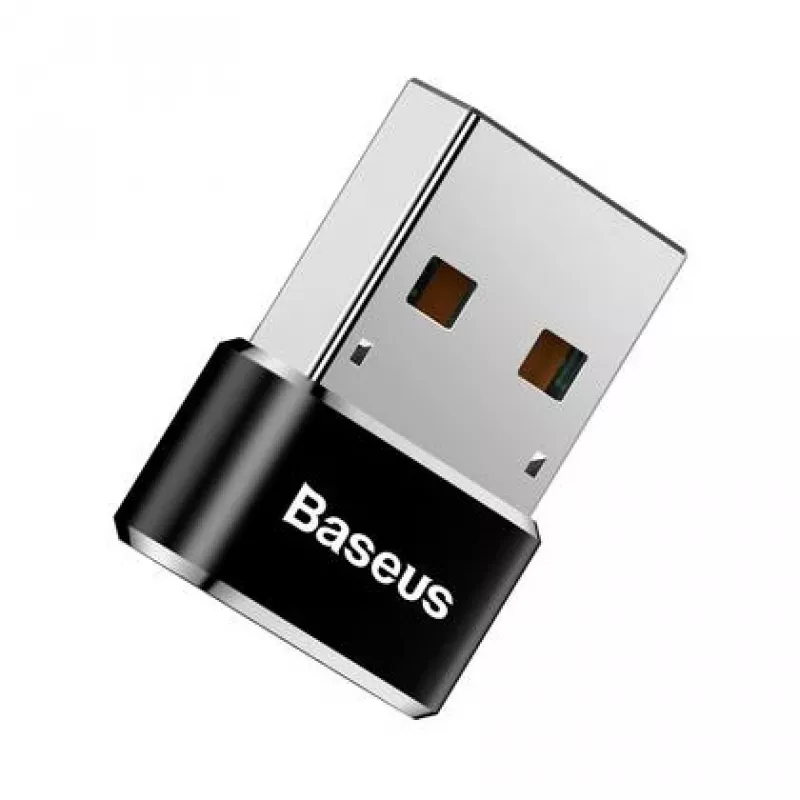 Baseus USB-Stecker auf Typ-C-Buchse Adapter Konverter Schwarz