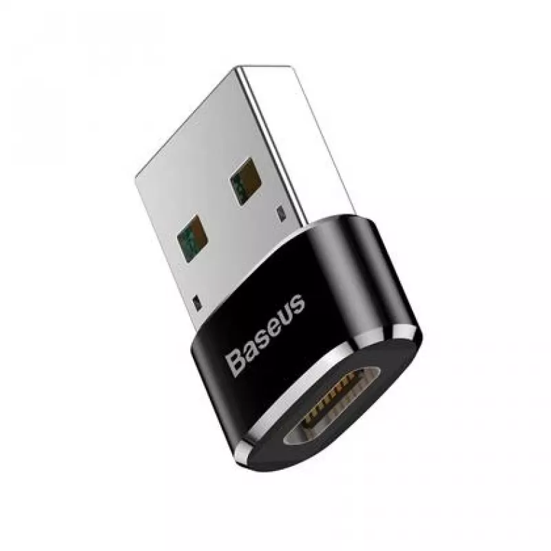 Baseus USB-Stecker auf Typ-C-Buchse Adapter Konverter Schwarz