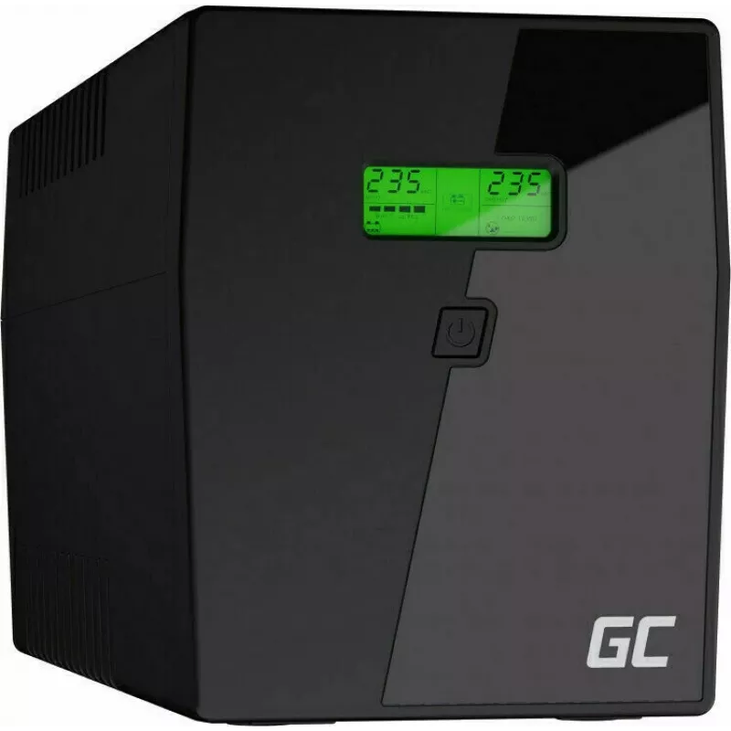 Unterbrechungsfreie Stromversorgung Grün Cell UPS09 — Line-Interactive 3 kVA / 1400 W, 230 V, LCD, Tower, 5x Typ-F-Steckdosen