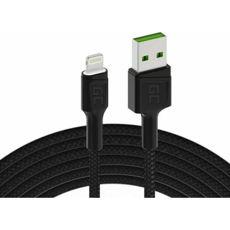 Lightning-auf-USB-A-Kabel Grün Cell KABGC12, 2 m, Lightning – USB A, Schwarz