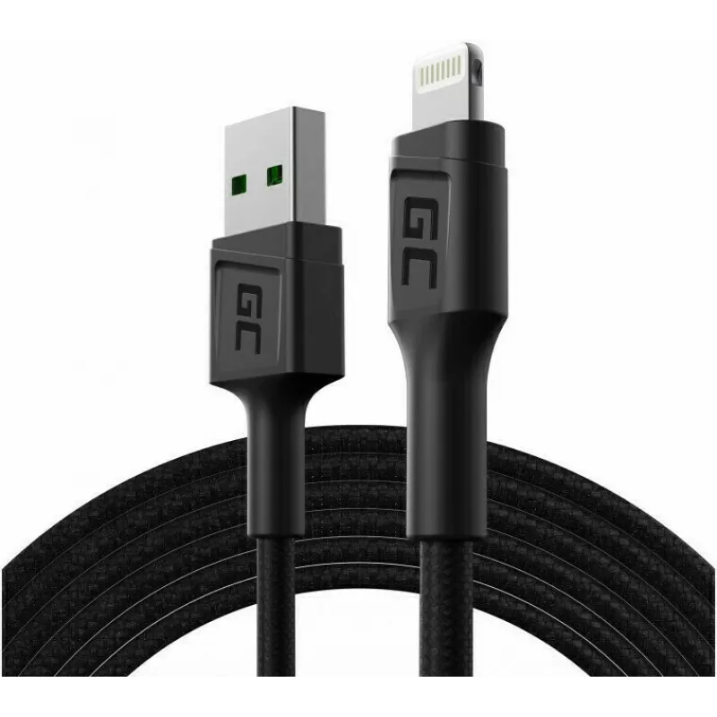 Lightning-Kabel Grün Cell KABGC18 — 2 m, Lightning auf USB-A, schwarz
