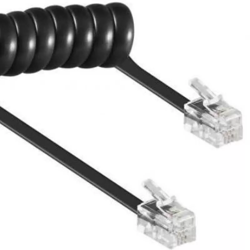 Spiralkabel RJ10/4P4C/2m/schwarz