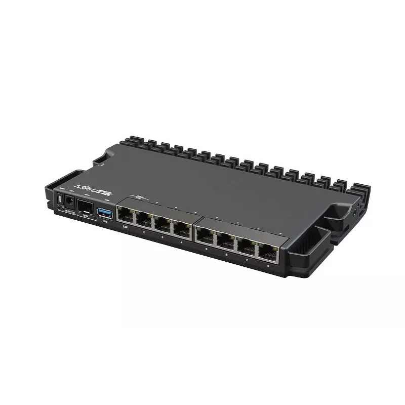 Kabelrouter MikroTik RB5009UG+S+IN — 1x RJ-45, 7x Gigabit-Kupfer, 1x SFP+, PoE, DC, 2,5GbE-Schnittstelle, schwarz
