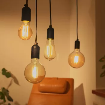 Smarte Glühbirne Denver LBF-404 Wi‑Fi Schwarz Transparent Energieklasse F