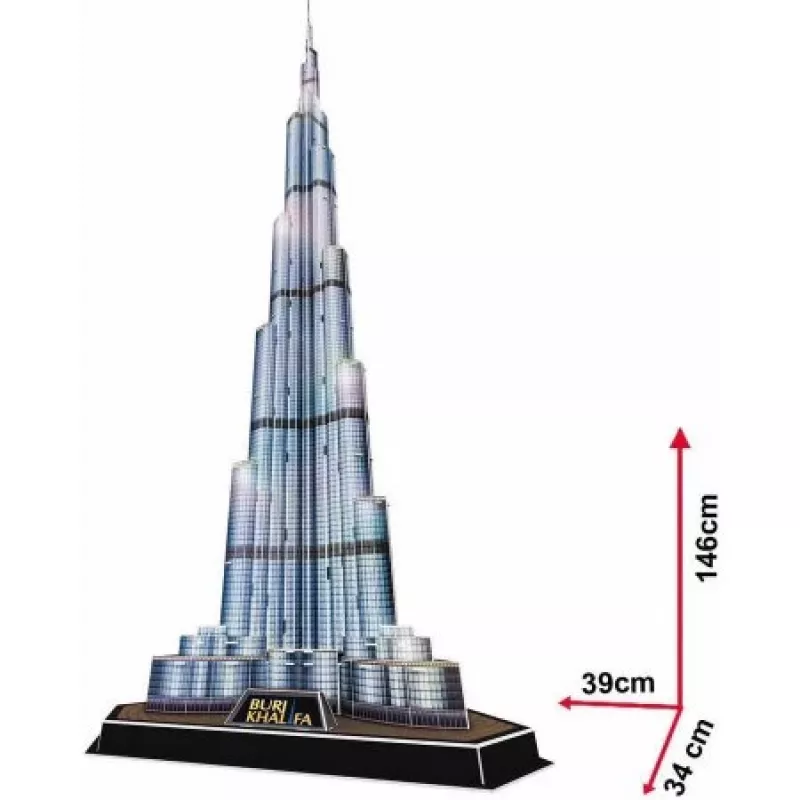 CubicFun L133H 3D-Puzzle Burj Khalifa (Light), 136 Teile, LED-beleuchtet