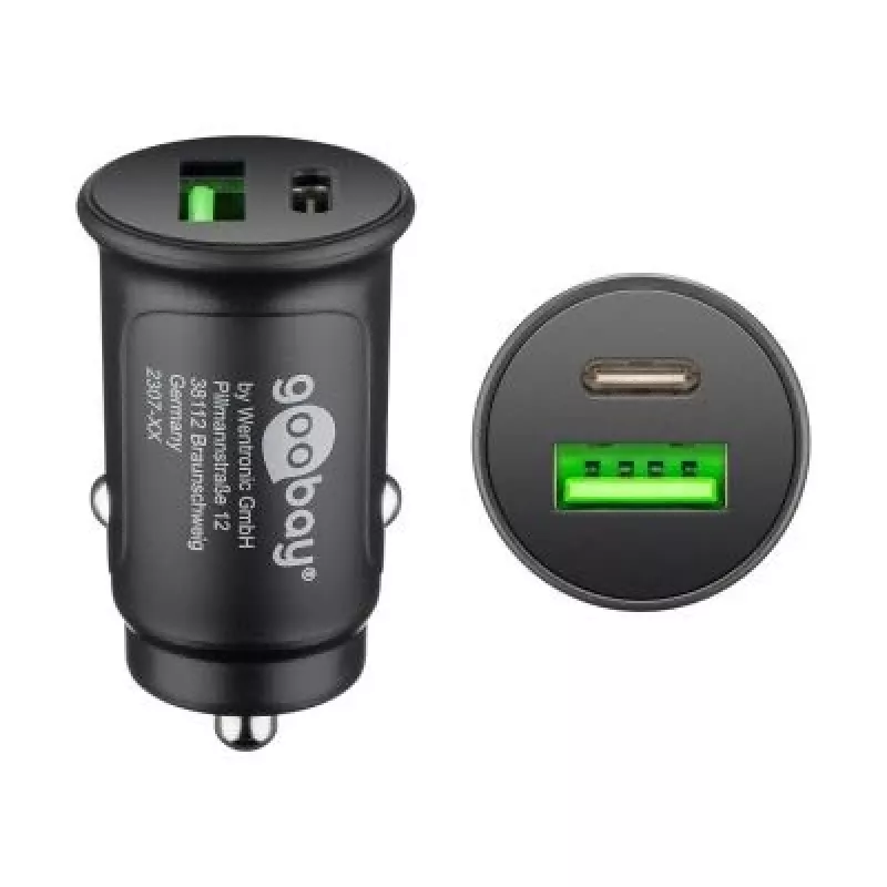 Goobay 59521 Mobiles Ladegerät Universal Schwarz Zigarettenanzünder Schnellladung Auto