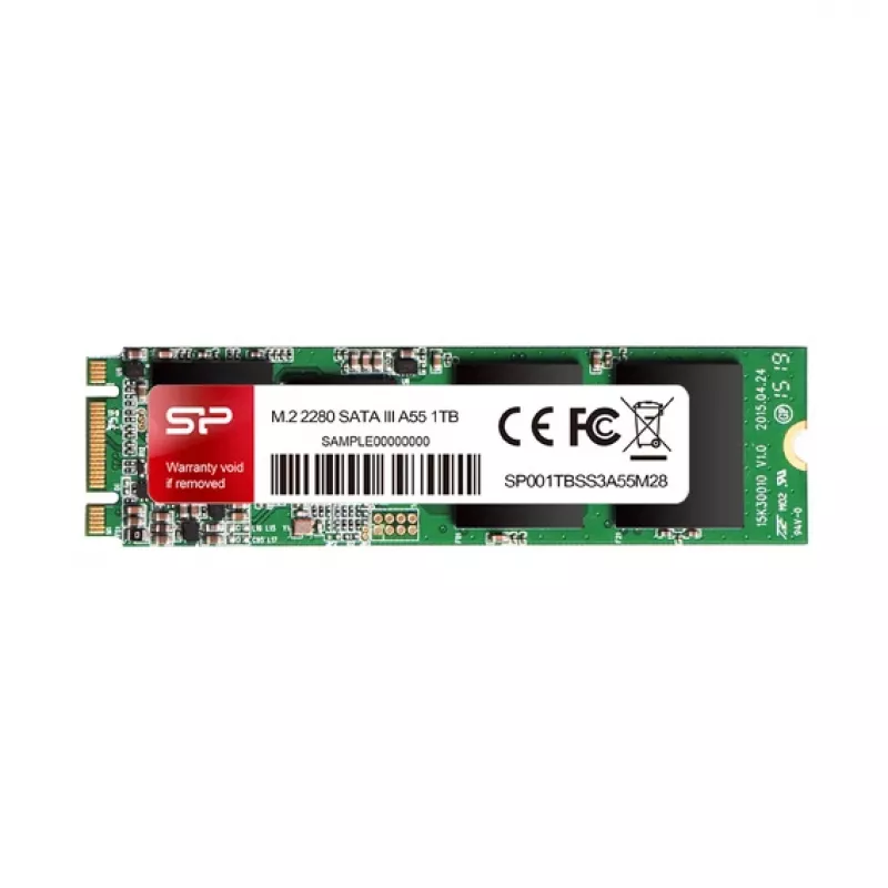 SSD M.2 1 TB Silicon Power SP001TBSS3A55M28 — SATA III, 560/530 MB/s, SLC, MTBF 1,5 Mio. h