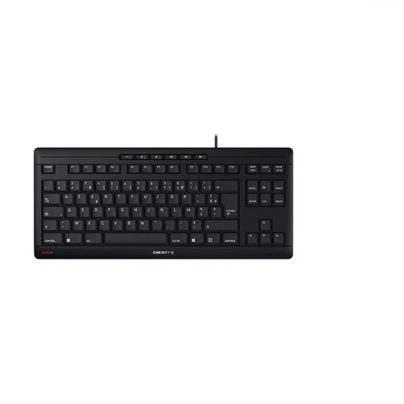Tastatur CHERRY STREAM TKL USB AZERTY Französisch Schwarz Kabelgebunden 94 Tasten
