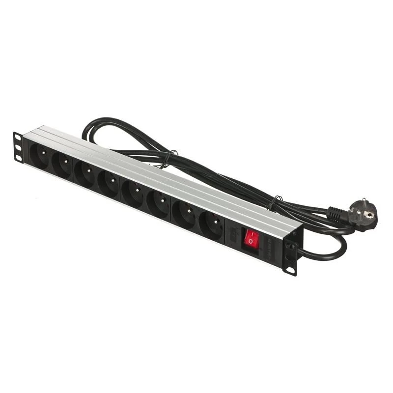 Alantec 19-inch 1U Leistung Strip, 8x CEE 7/5, Switch, 1.8m (PZ081U)