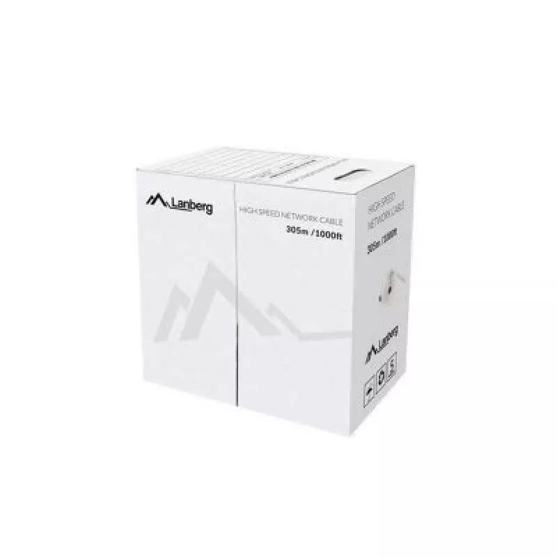 LANBERG Netzwerkkabel Cat5e U/UTP LCU5-12CU-0305-BK, 24 AWG Kupfer, 305 m, Schwarz