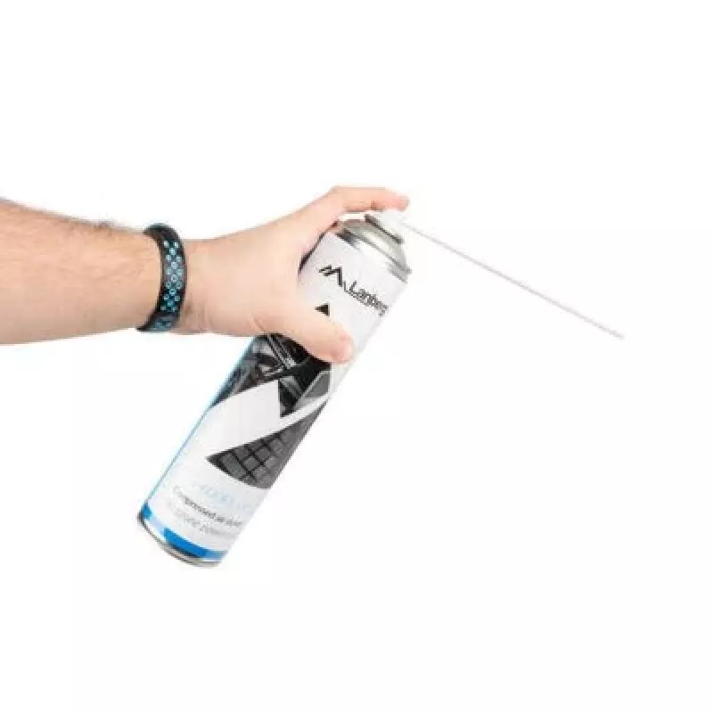 Druckluftspray LANBERG CG-600FL-001 — 600 ml, zur PC-Reinigung, Schwarz/Blau/Weiß
