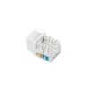 Keystone-Modul LANBERG KSU6-1090, Cat6 U/UTP flach, RJ-45 Stecker auf LSA-Buchse, AWG 22/26, 14.5×16.1 mm, weiß