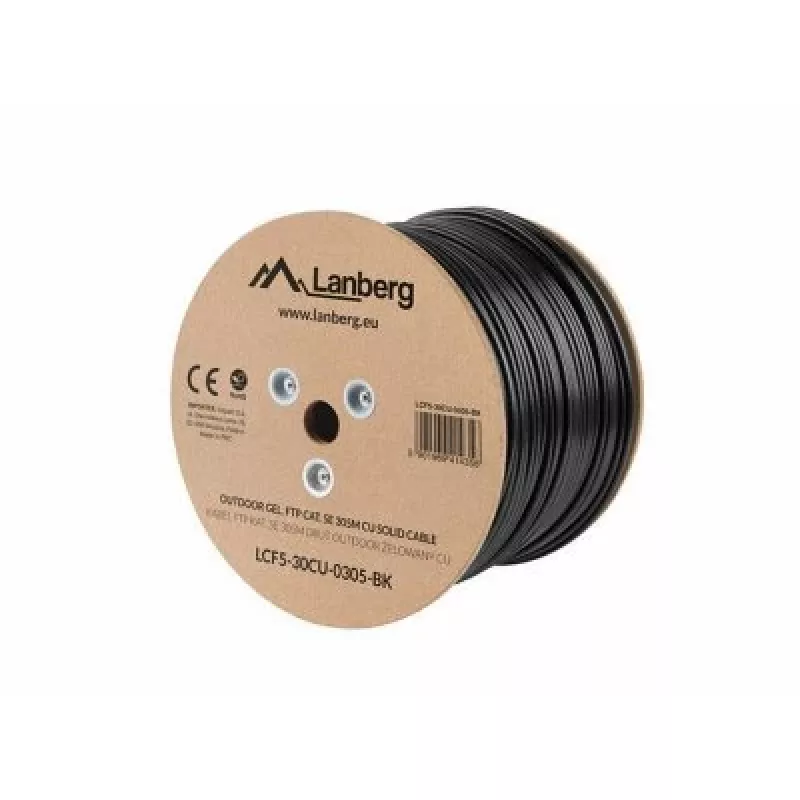 Netzwerkkabel Lanberg LCF5-30CU-0305-BK RJ45 Cat5e 305 m Schwarz
