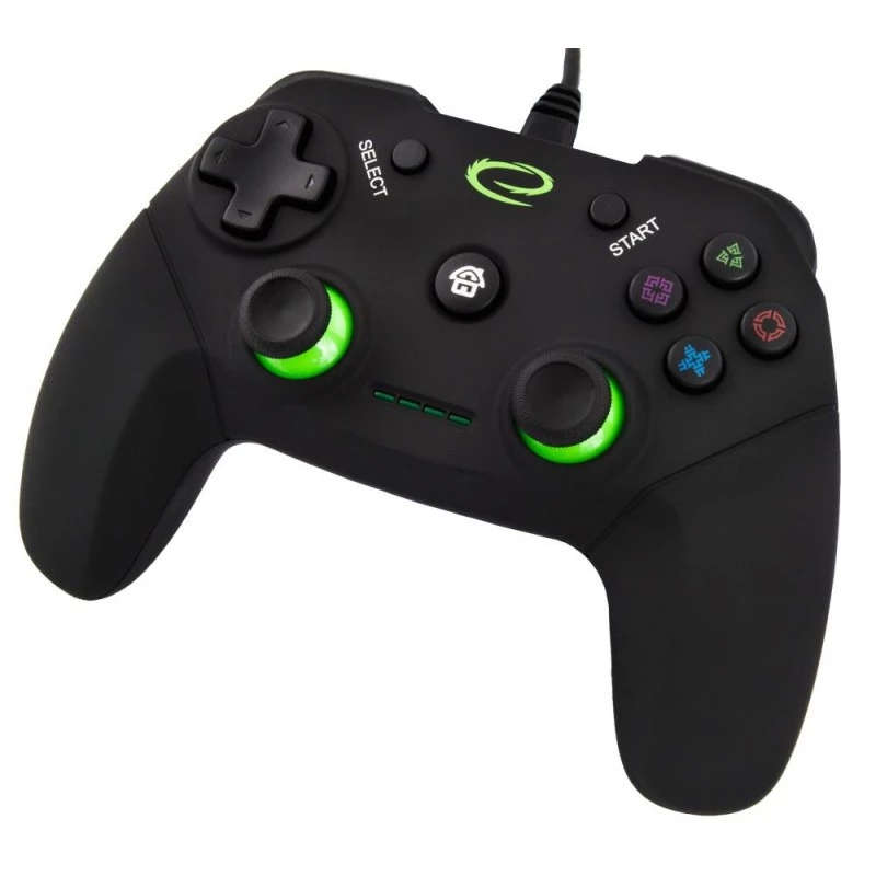 Gamepad ESPERANZA EGG110K kabelgebundenes USB mit Vibration, 12 Tasten, 1,5 m Kabel — für PC und PS3