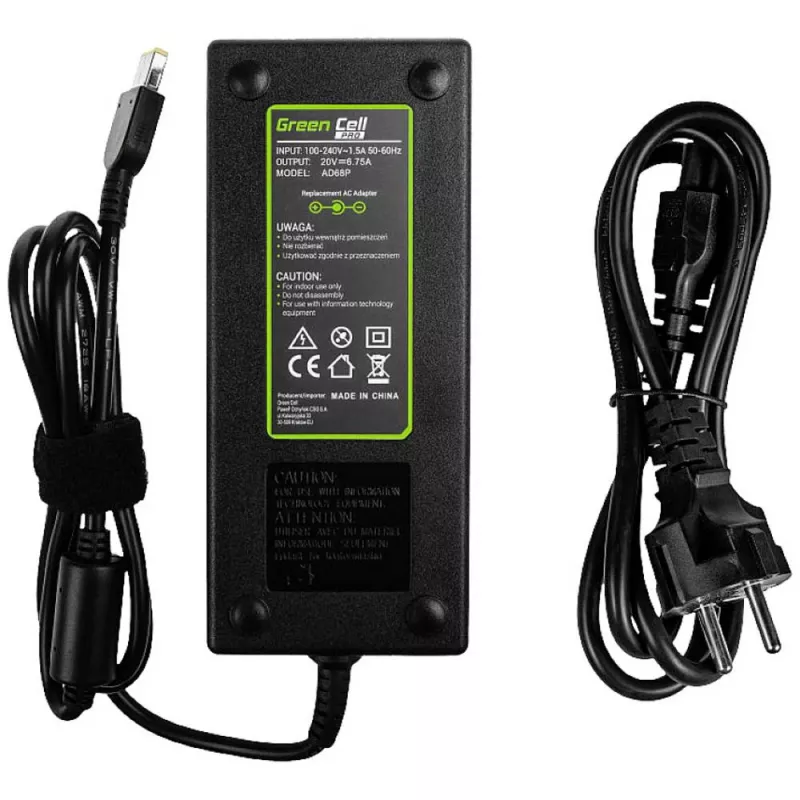 Netzteil Grün Cell AD68P 135 W AC/DC 20 V 6,75 A für Innenbereich Schwarz