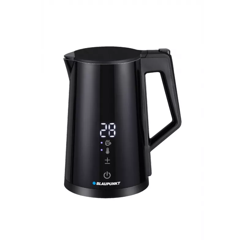 Elektrischer Wasserkocher BLAUPUNKT EKD601, 1,7 L, 2200 W, einstellbar 40–100 °C, schwarz, Edelstahl