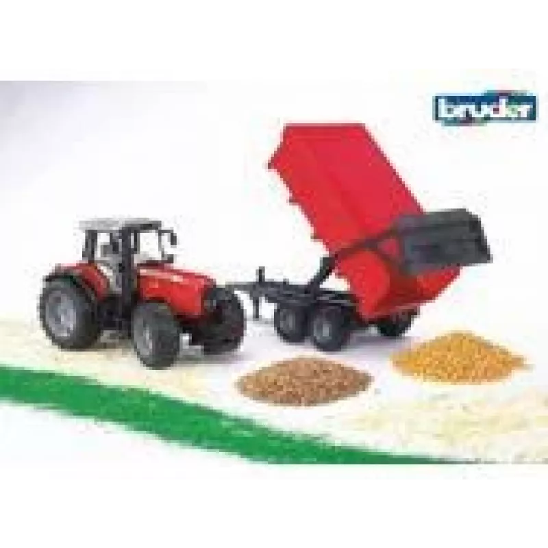Traktormodell BRUDER Massey Ferguson 7480 mit Kippanhänger