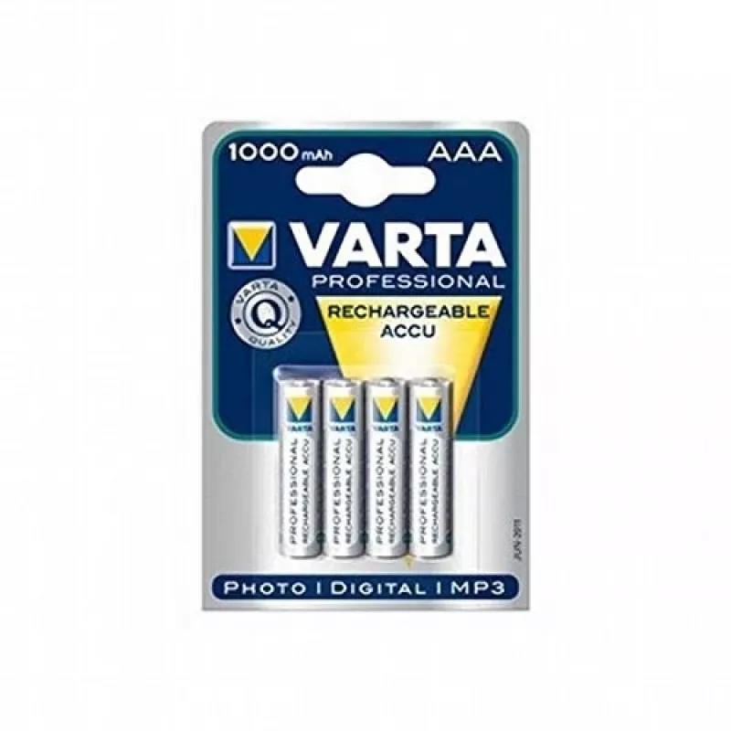 VARTA HR03 AAA Recharge Accu Leistung 1000 mAh 05703 Akkus 4 Stück Grün, Gelb