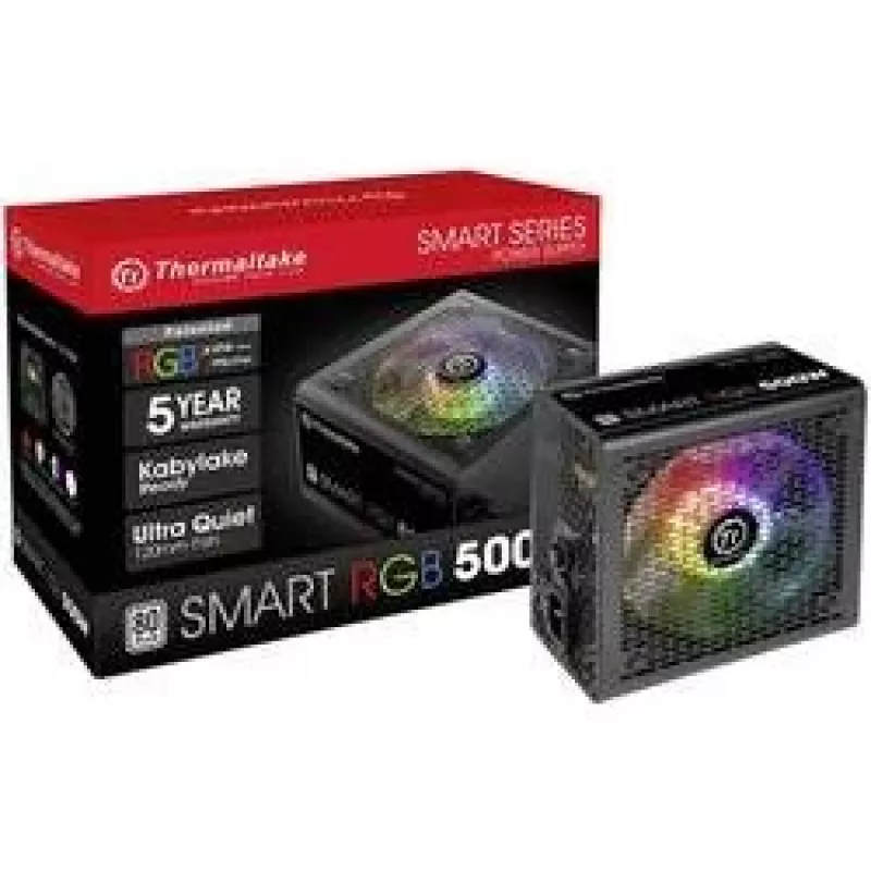Thermaltake SMART RGB PS-SPR-0500NHSAWE-1 - Netzteil (intern) - ATX12V 2.3 - 80 PLUS - AC 230 V - 500 Watt - aktives PFC - Schwarz