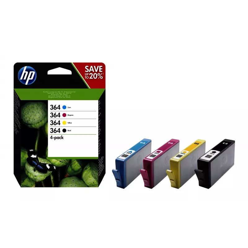 HP 364 4er-Pack Schwarz/Cyan/Magenta/Gelb Original Tintenpatronen