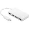 Wentronic Goobay USB-C™ 4x Multiport Adapter, Weiß - gleichzeitiger Anschluss von 4x USB 3.0 A-Buchse an USB-C™-Stecker (66274)