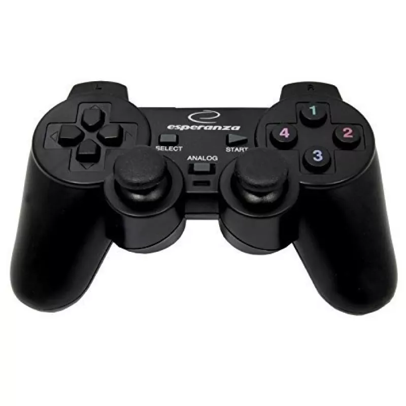 Gamepad ESPERANZA EG102 kabelgebunden USB 2.0, PC/PlayStation 3-Unterstützung, D-pad, Vibration, Schwarz