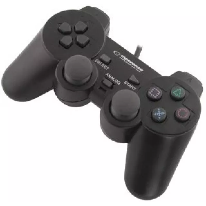 Gamepad ESPERANZA EG102 kabelgebunden USB 2.0, PC/PlayStation 3-Unterstützung, D-pad, Vibration, Schwarz