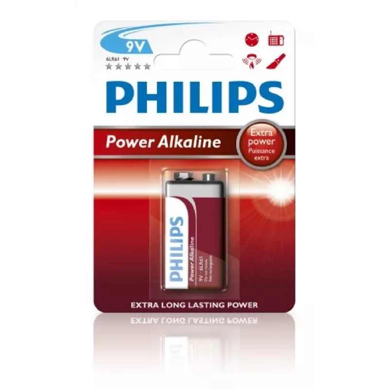 Einwegbatterie Philips Power Alkaline Battery 6LR61P1B/10