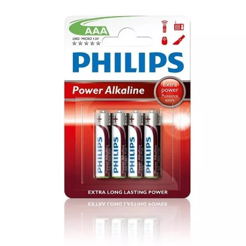 Philips Power Alkaline AAA-Batterien, 4er-Pack